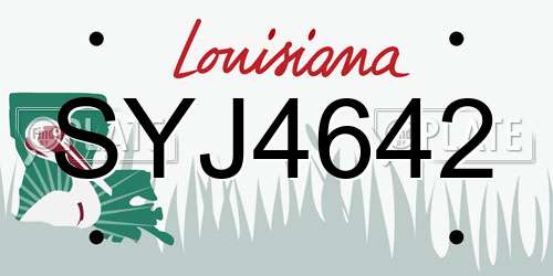 SYJ4642 Louisiana License Plate
