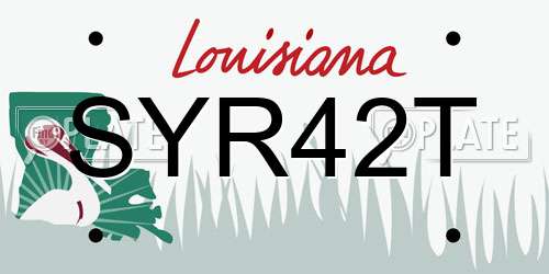 SYR42T Louisiana License Plate