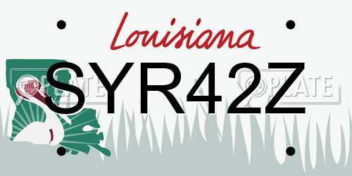 SYR42Z Louisiana License Plate