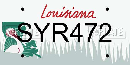 SYR472 Louisiana License Plate