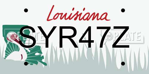 SYR47Z Louisiana License Plate
