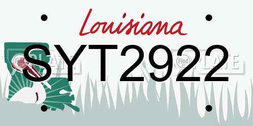 SYT2922 Louisiana License Plate