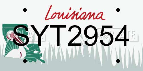 SYT2954 Louisiana License Plate