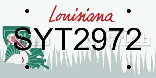 SYT2972 Louisiana License Plate