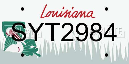 SYT2984 Louisiana License Plate