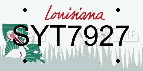 SYT7927 Louisiana License Plate