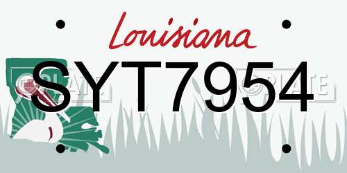SYT7954 Louisiana License Plate