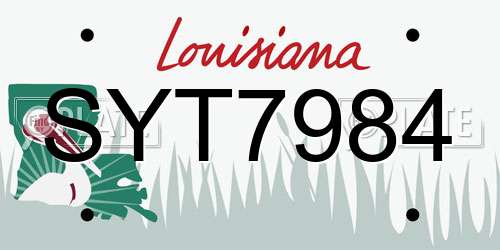 SYT7984 Louisiana License Plate
