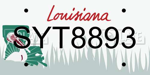 SYT8893 Louisiana License Plate