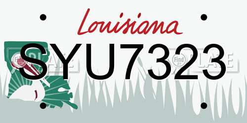 SYU7323 Louisiana License Plate