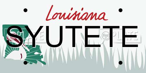 SYUTETE Louisiana License Plate