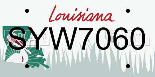 SYW7060 Louisiana License Plate