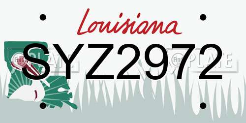 SYZ2972 Louisiana License Plate