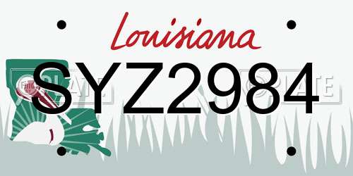 SYZ2984 Louisiana License Plate