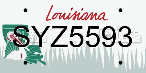 SYZ5593 Louisiana License Plate