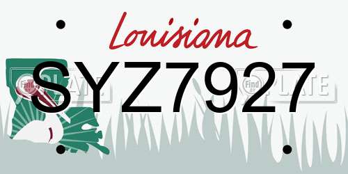 SYZ7927 Louisiana License Plate