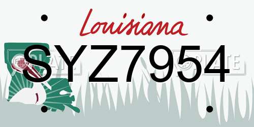 SYZ7954 Louisiana License Plate