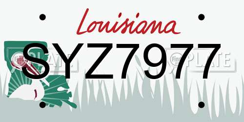 SYZ7977 Louisiana License Plate
