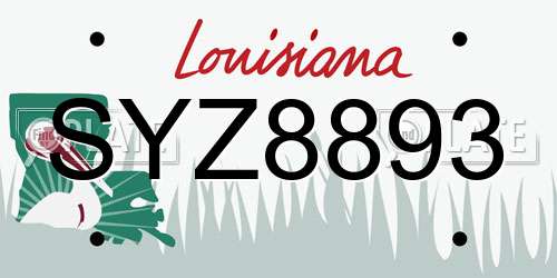 SYZ8893 Louisiana License Plate
