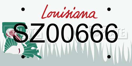SZ00666 Louisiana License Plate