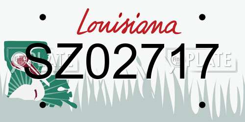 SZ02717 Louisiana License Plate