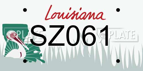 SZ061 Louisiana License Plate
