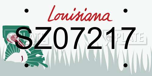 SZ07217 Louisiana License Plate