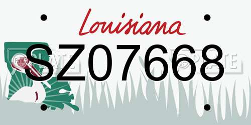 SZ07668 Louisiana License Plate