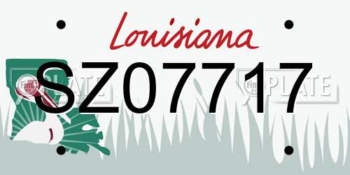 SZ07717 Louisiana License Plate