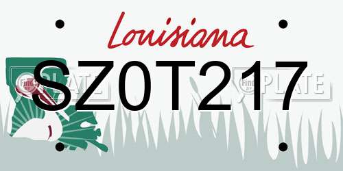 SZ0T217 Louisiana License Plate