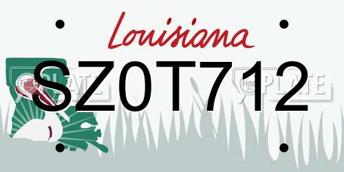 SZ0T712 Louisiana License Plate