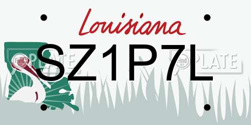 SZ1P7L Louisiana License Plate