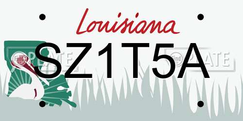 SZ1T5A Louisiana License Plate