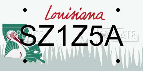 SZ1Z5A Louisiana License Plate