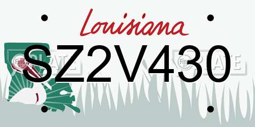 SZ2V430 Louisiana License Plate