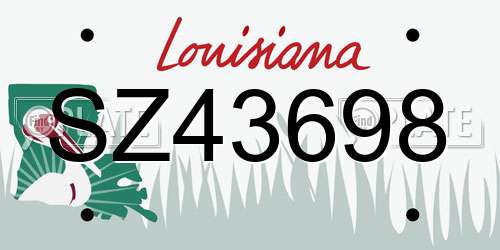 SZ43698 Louisiana License Plate