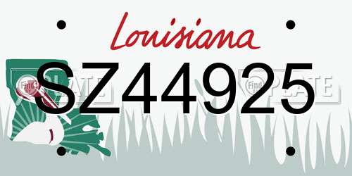 SZ44925 Louisiana License Plate
