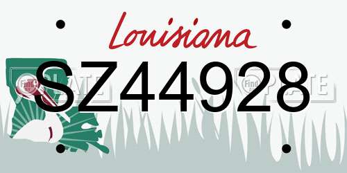SZ44928 Louisiana License Plate