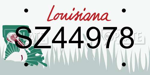 SZ44978 Louisiana License Plate
