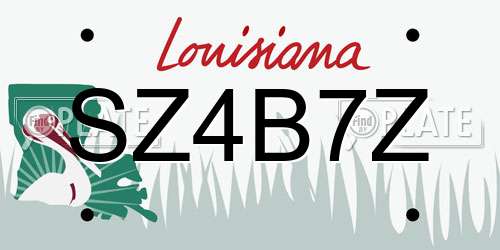 SZ4B7Z Louisiana License Plate
