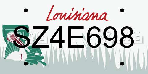 SZ4E698 Louisiana License Plate