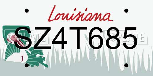 SZ4T685 Louisiana License Plate