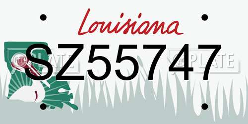 SZ55747 Louisiana License Plate