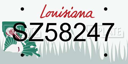 SZ58247 Louisiana License Plate