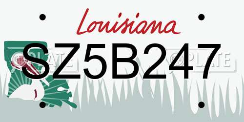 SZ5B247 Louisiana License Plate