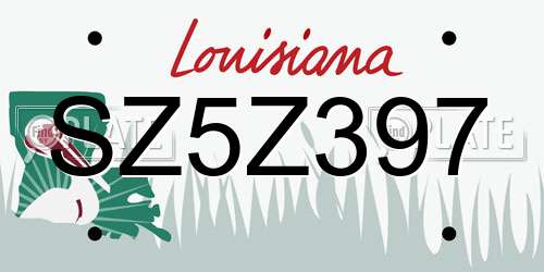 SZ5Z397 Louisiana License Plate