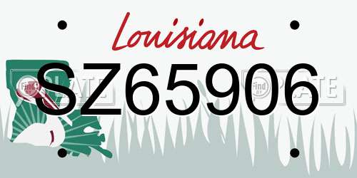 SZ65906 Louisiana License Plate