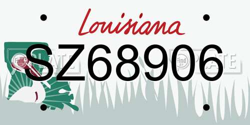 SZ68906 Louisiana License Plate