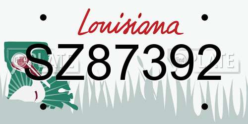 SZ87392 Louisiana License Plate