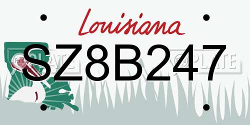 SZ8B247 Louisiana License Plate